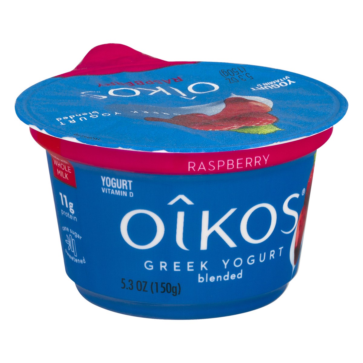 slide 2 of 10, Oikos Whole Milk Raspberry Greek Yogurt, 5.3 Oz., 5.3 oz