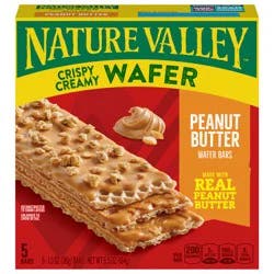 Nature Valley Wafer Bars, Peanut Butter, Snack Bars, 5 Bars, 6.5 OZ