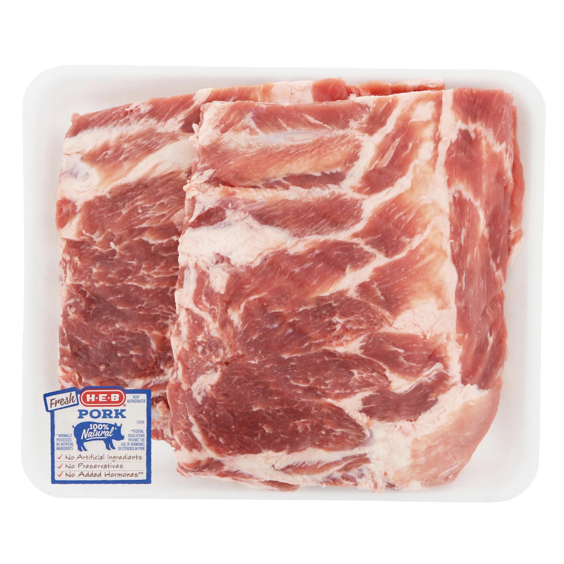 slide 1 of 1, H-E-B Pork Spareribs Value Pack, per lb