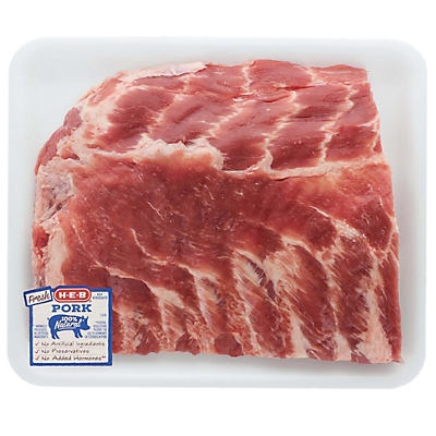 slide 1 of 1, H-E-B Pork Spareribs Value Pack, per lb