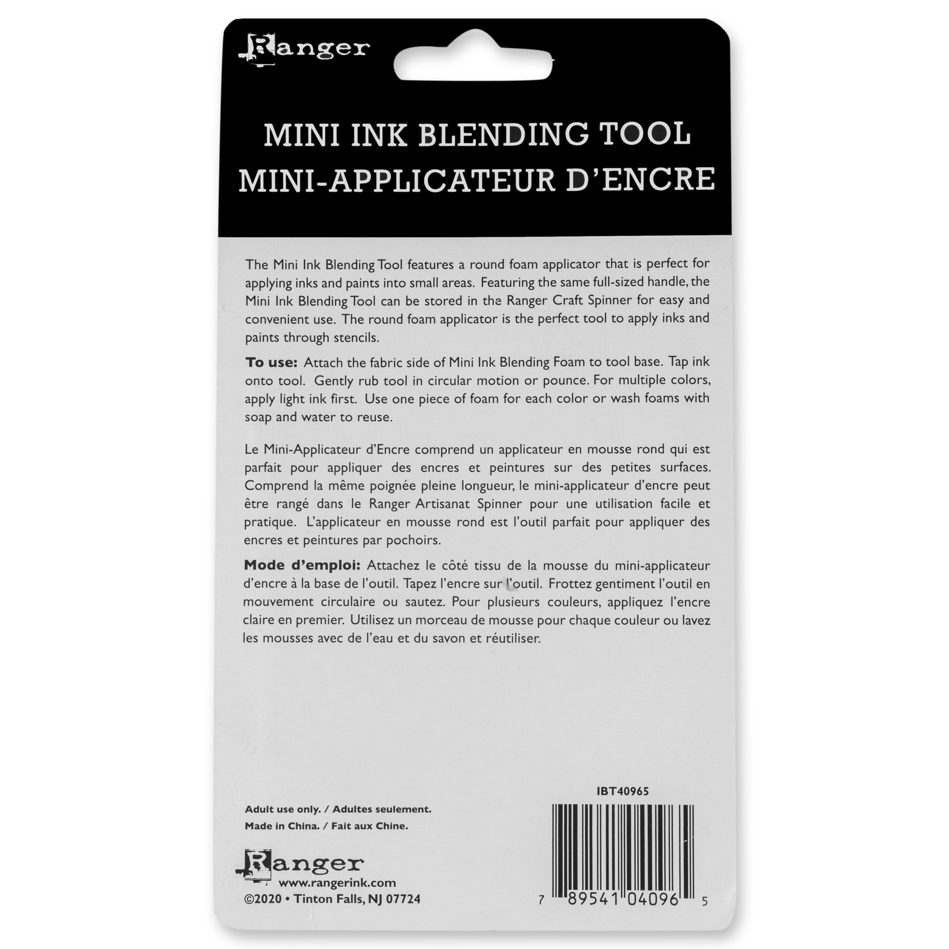 slide 2 of 4, Mini Ink Blending Tool-Black, White 1", 1 in