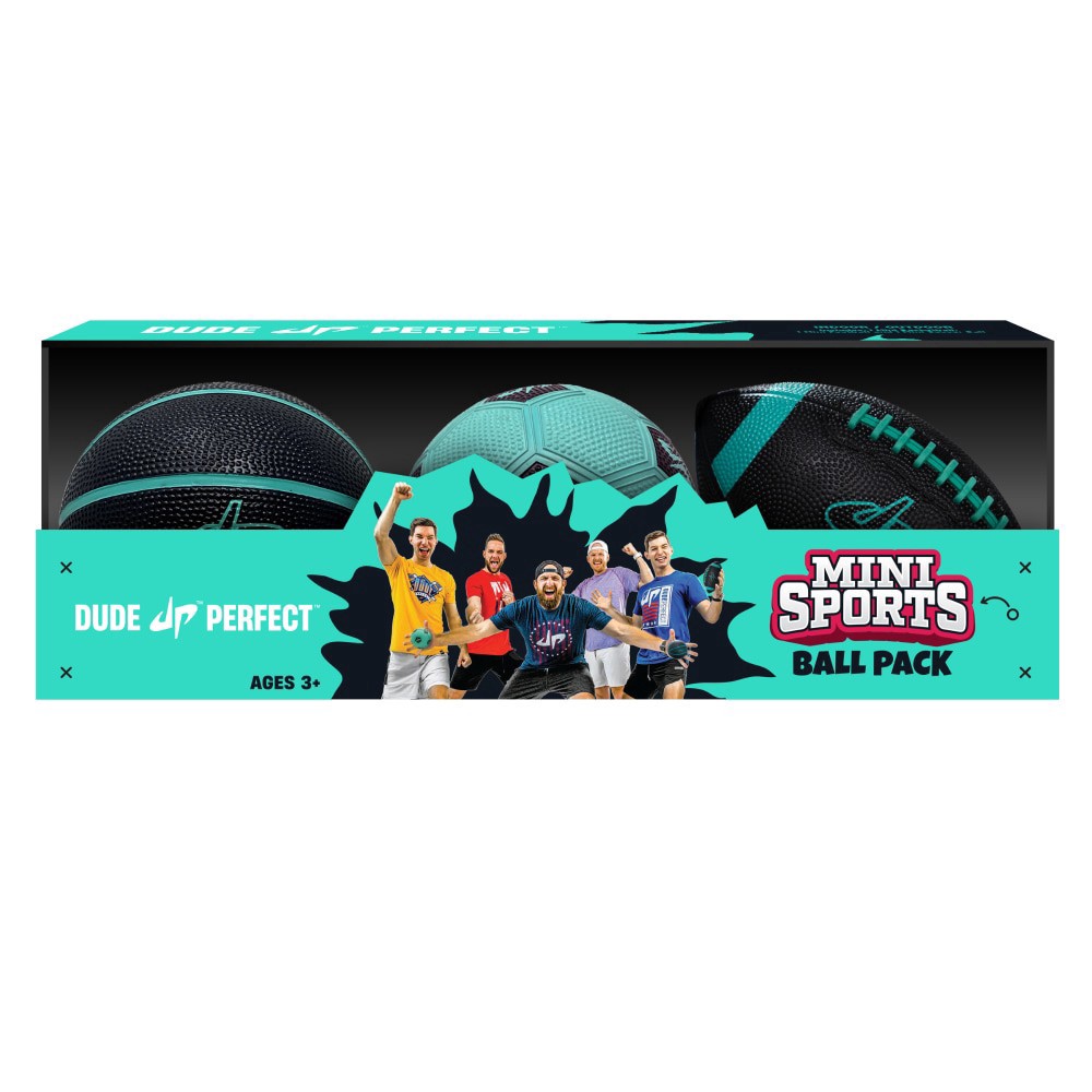 slide 5 of 5, Dude Perfect Mini Sports Ball Pack, 3 ct