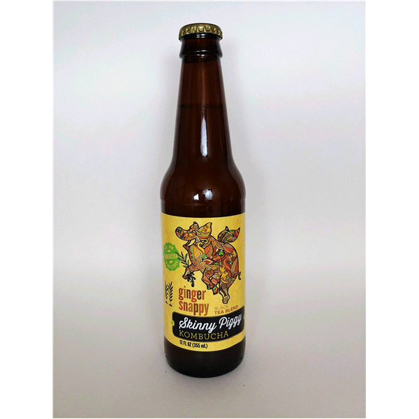 slide 1 of 1, Skinny Piggy Ginger Snappy Kombucha - 12 oz, 12 oz