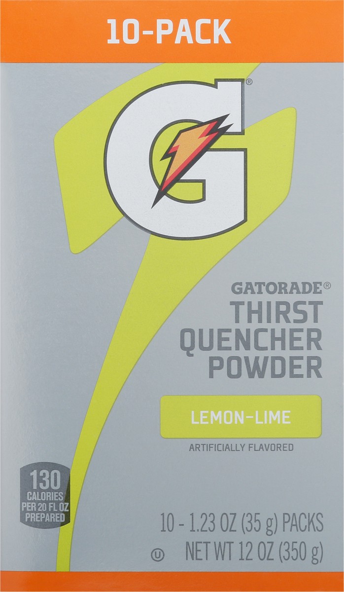 slide 6 of 10, Gatorade Thirst Quencher Powder Lemon-Lime Artificially Flavored - 10 ct, 10 ct