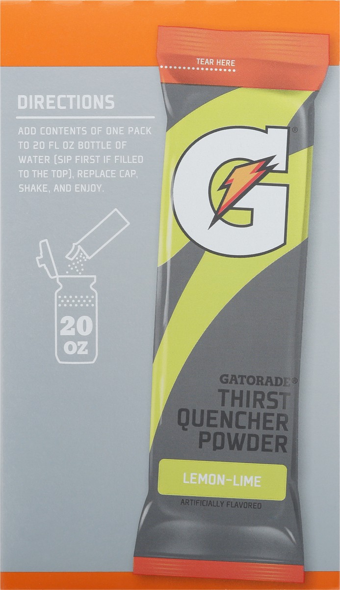 slide 4 of 10, Gatorade Thirst Quencher Powder Lemon-Lime Artificially Flavored - 10 ct, 10 ct