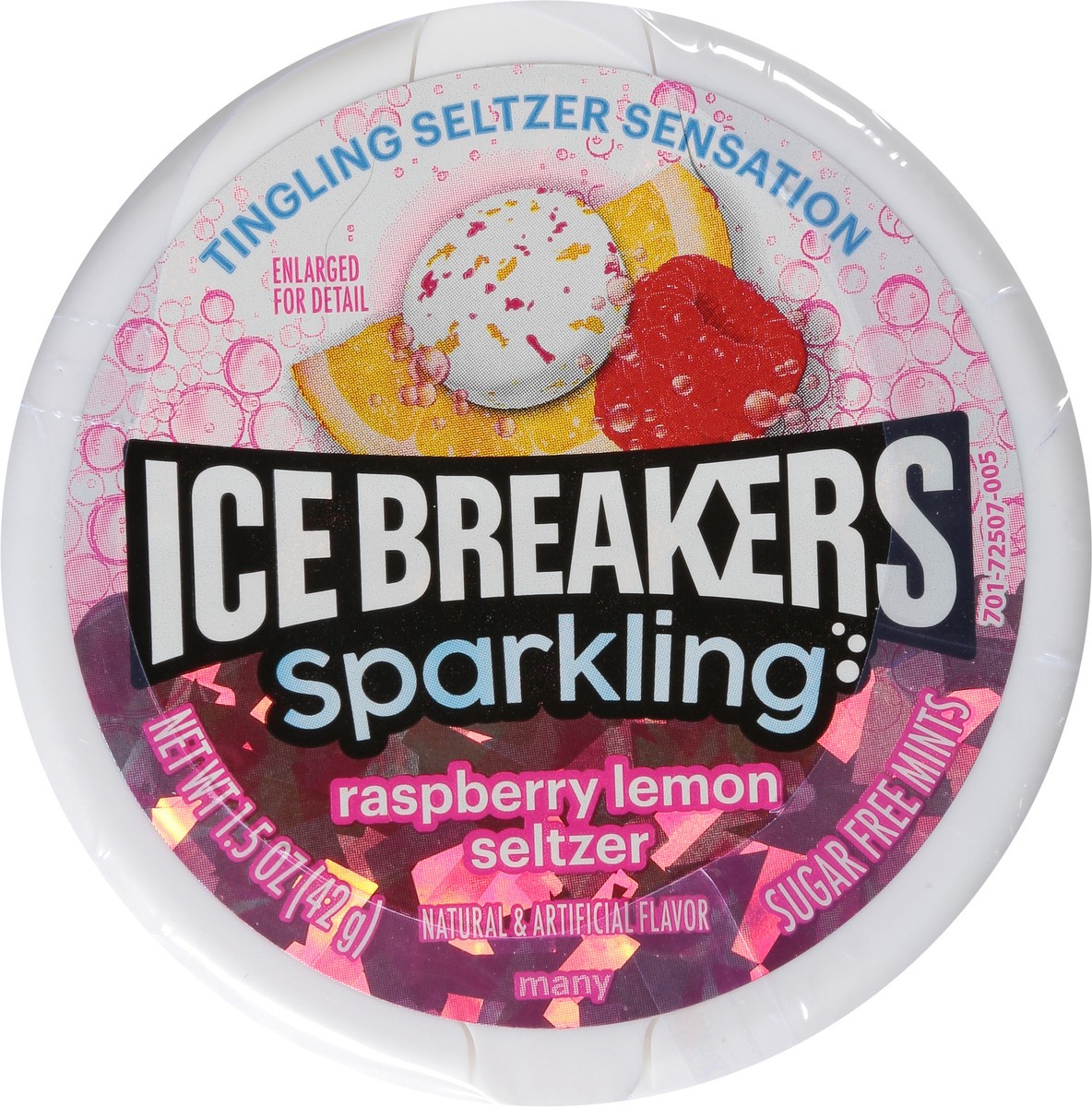 slide 5 of 13, Ice Breakers Sparkling Sugar Free Raspberry Lemon Seltzer Mints 1.5 oz, 1.5 oz
