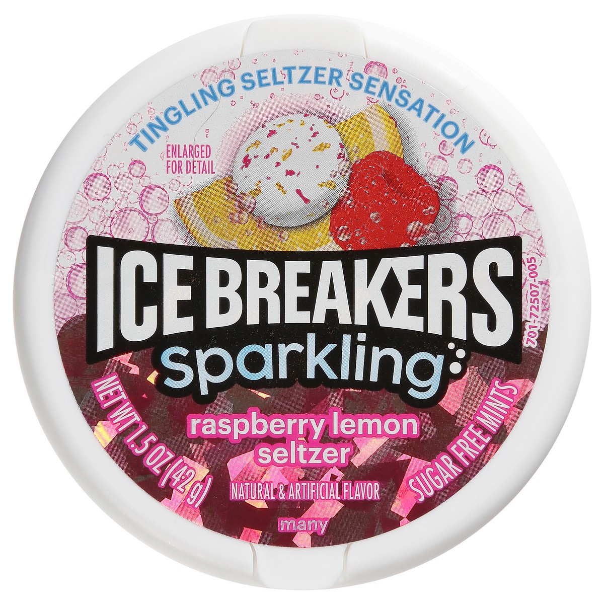 slide 6 of 13, Ice Breakers Sparkling Sugar Free Raspberry Lemon Seltzer Mints 1.5 oz, 1.5 oz