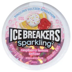 Ice Breakers Sparkling Sugar Free Raspberry Lemon Seltzer Mints 1.5 oz