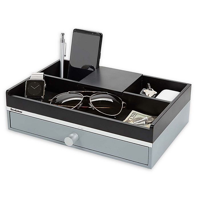 slide 1 of 2, Brookstone Men's Valet Tray - Black, 1 ct