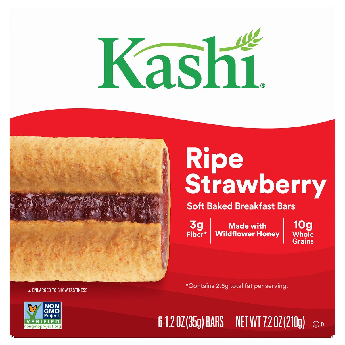slide 1 of 5, Kashi Soft Baked Breakfast Bars, Ripe Strawberry, 7.2 oz, 6 Count, 7.2 oz