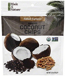 slide 1 of 1, Made in Nature Italian Espresso Toasted Coconut Chips, 3 oz