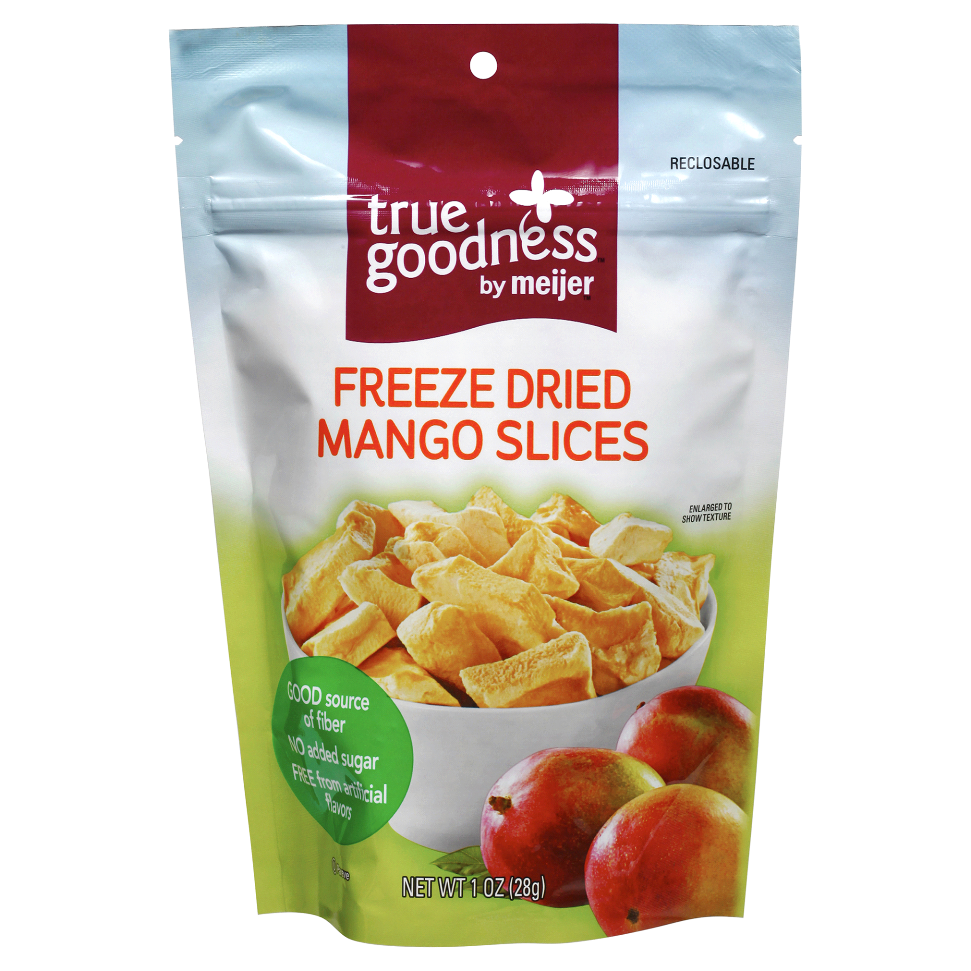 slide 1 of 2, True Goodness Freeze Dried Mango Slices, 1 oz