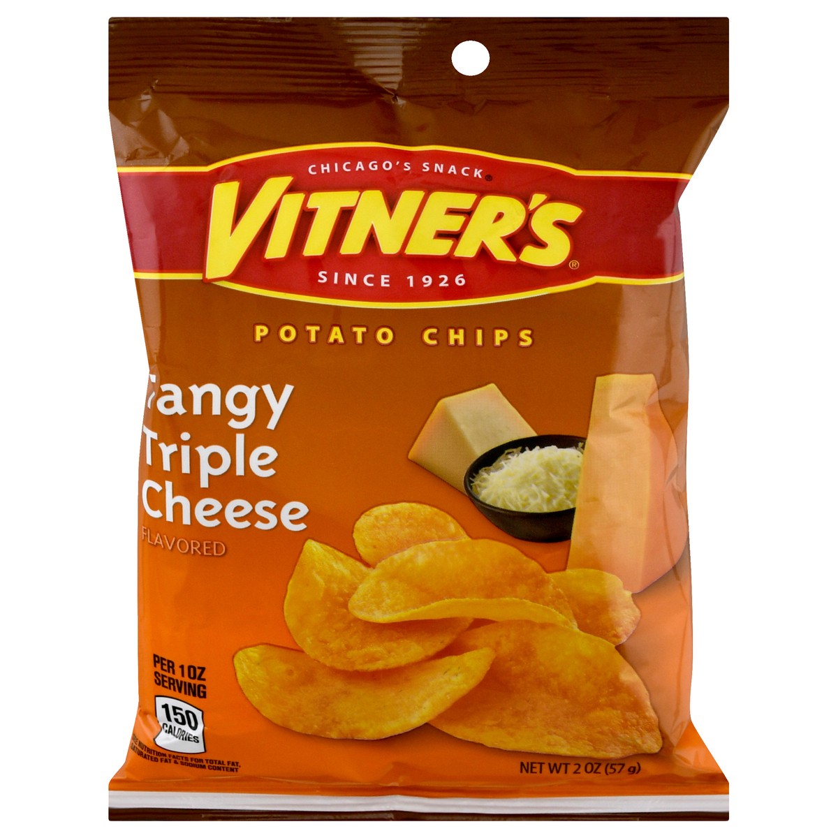slide 2 of 13, Vitner's Tangy Triple Cheese Flavored Potato Chips 2 oz, 2 oz
