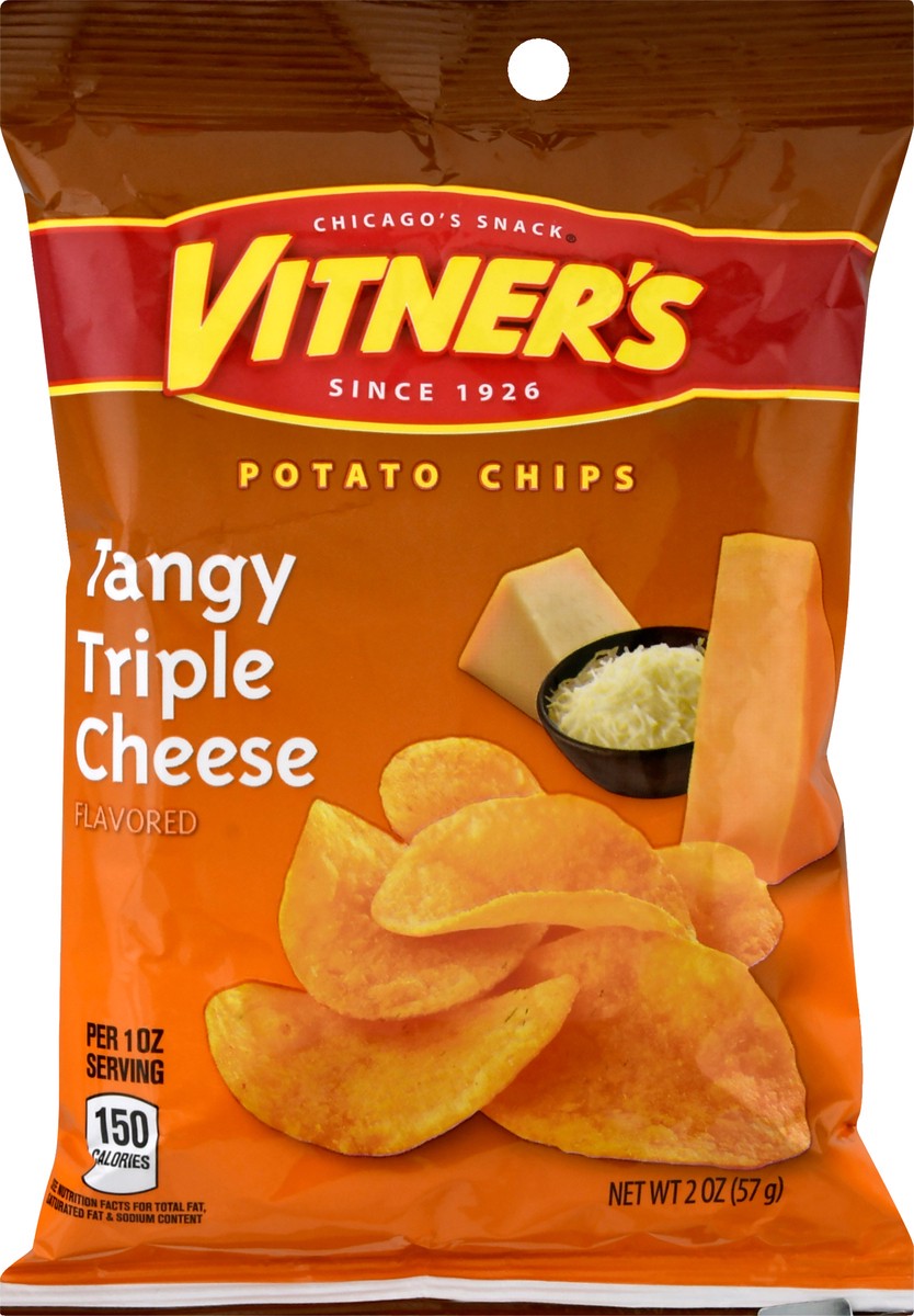 slide 4 of 13, Vitner's Tangy Triple Cheese Flavored Potato Chips 2 oz, 2 oz