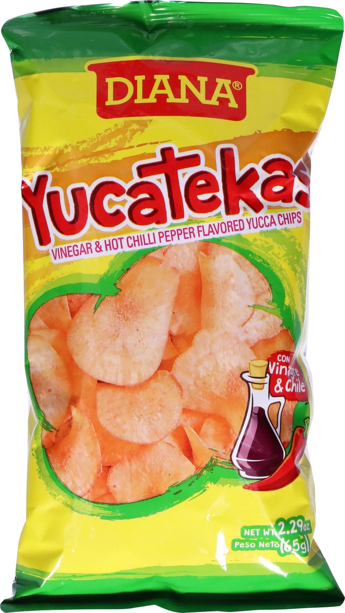 slide 7 of 13, Diana Yucatekas Vinegar & Hot Chilli Pepper Flavored Yucca Chips 2.29 oz, 2.29 oz