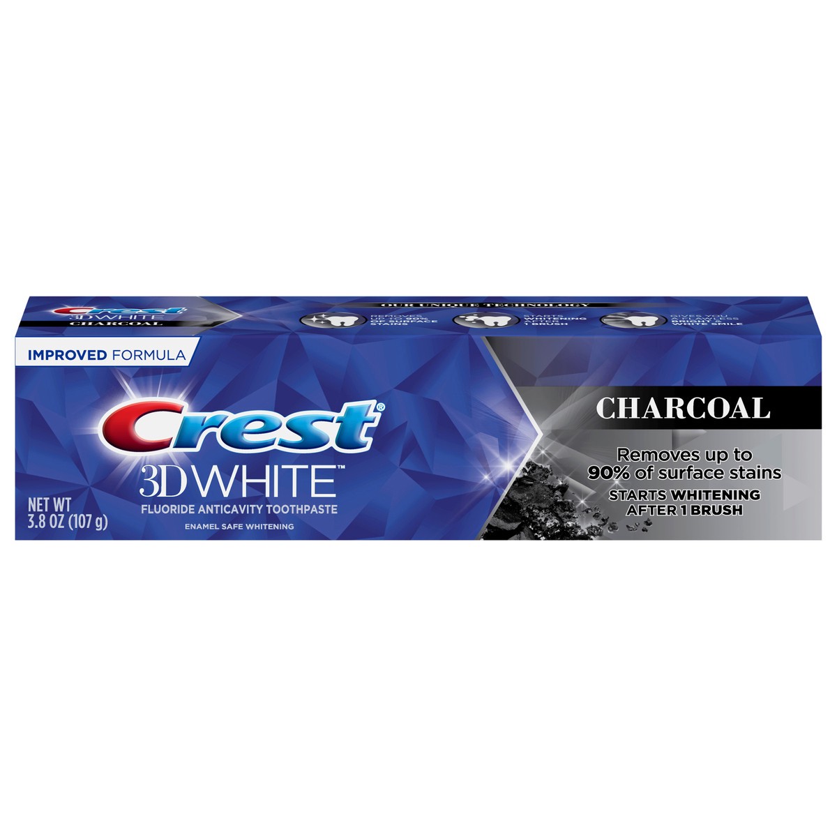 slide 1 of 2, Crest 3D White Fluoride Anticavity Toothpaste, Charcoal, 4.1 oz