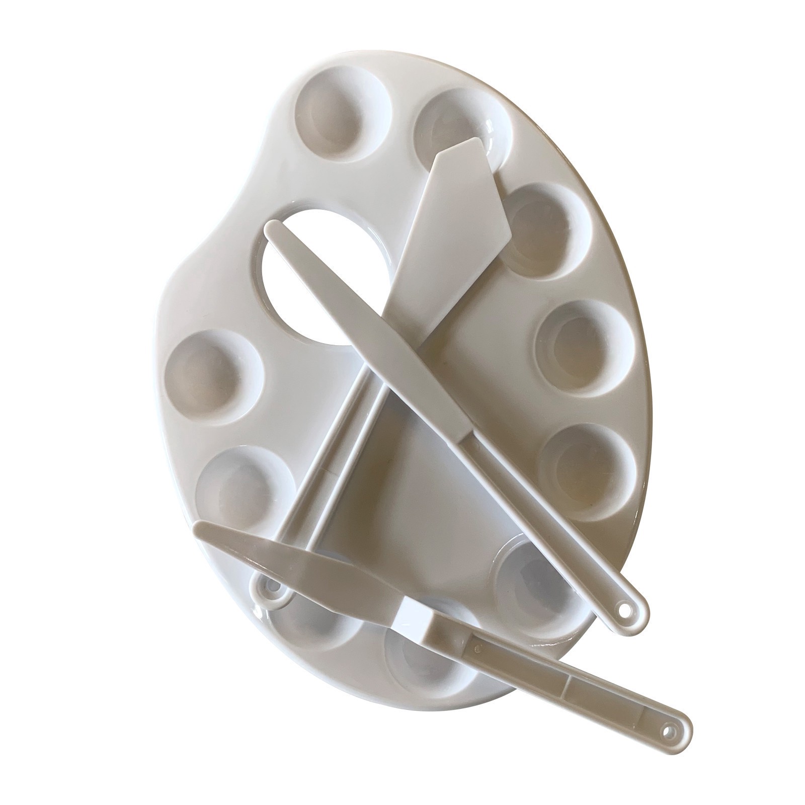 slide 2 of 5, Paint Palette With Painting Knives By Craft Smart, palette holds 10 colors