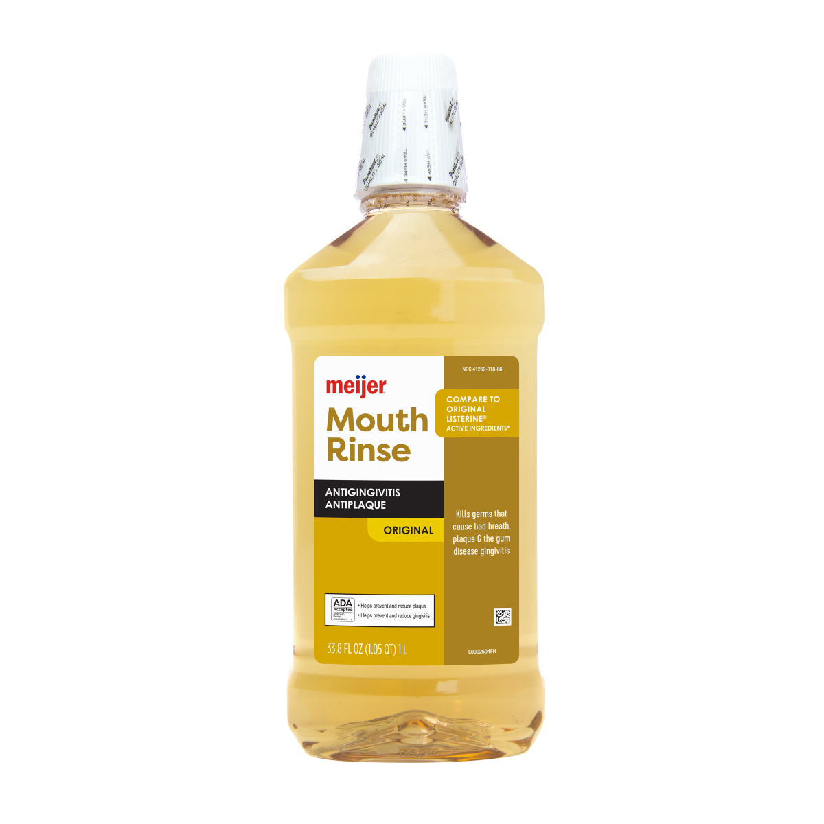 slide 1 of 2, Meijer Antiseptic Original Mouthwash, 33.8 fl oz