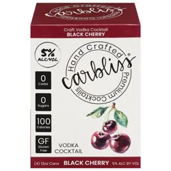 Carbliss Black Cherry Vodka Cocktail - 4 x 12 oz Cans