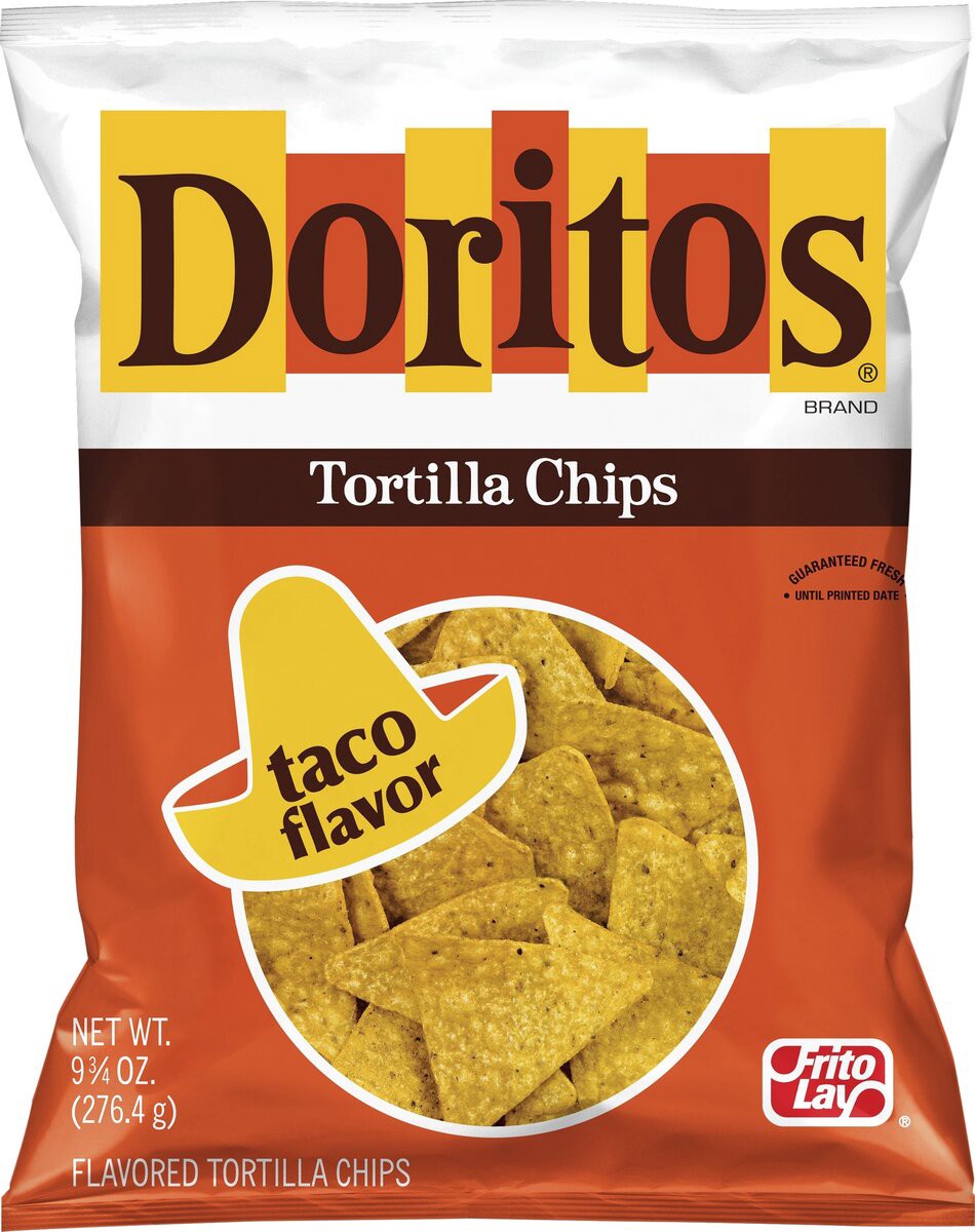 slide 3 of 3, Doritos Flavored Tortilla Chips Taco 9 3/4 Oz, 