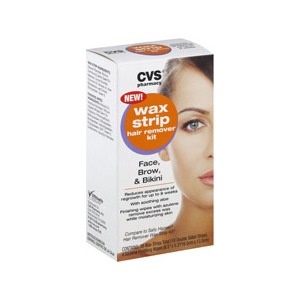 slide 1 of 1, CVS Pharmacy Wax Strip Hair Remover Kit Face, Brow, & Bikini, 1 kit