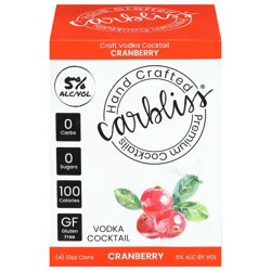 Carbliss Cranberry Vodka Cocktail 4 - 12 oz Cans