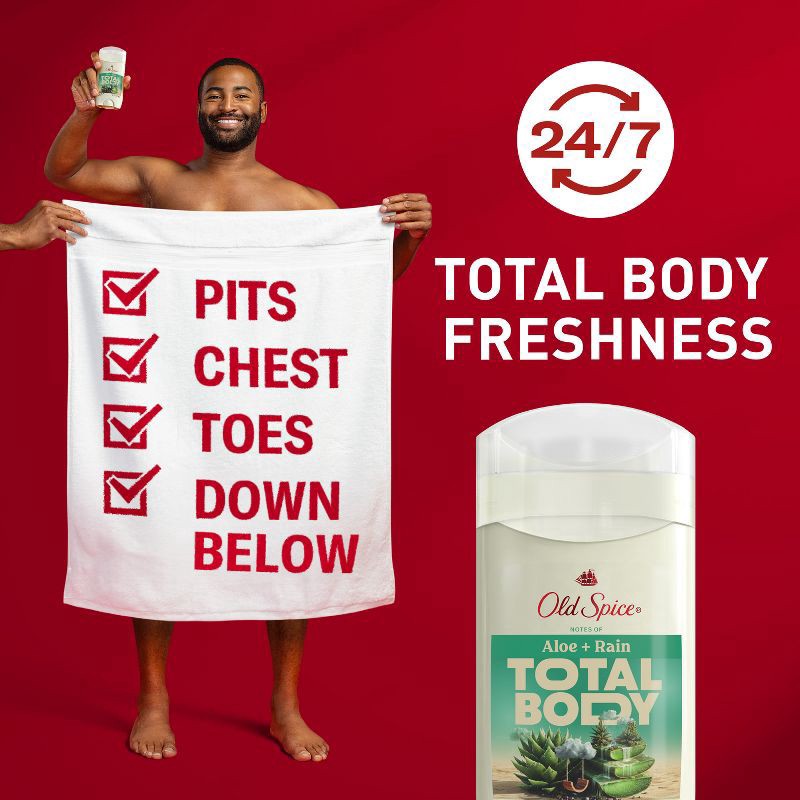 slide 8 of 11, Old Spice Total Body - Whole Body Deodorant - Aloe and Rain - 3oz, 3 oz