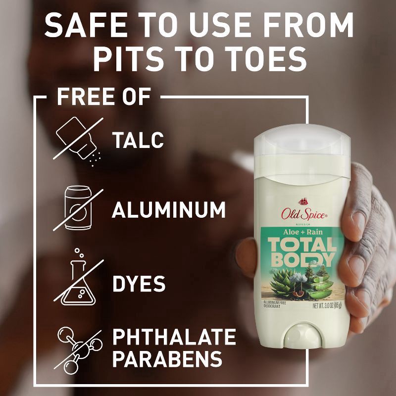 slide 2 of 11, Old Spice Total Body - Whole Body Deodorant - Aloe and Rain - 3oz, 3 oz