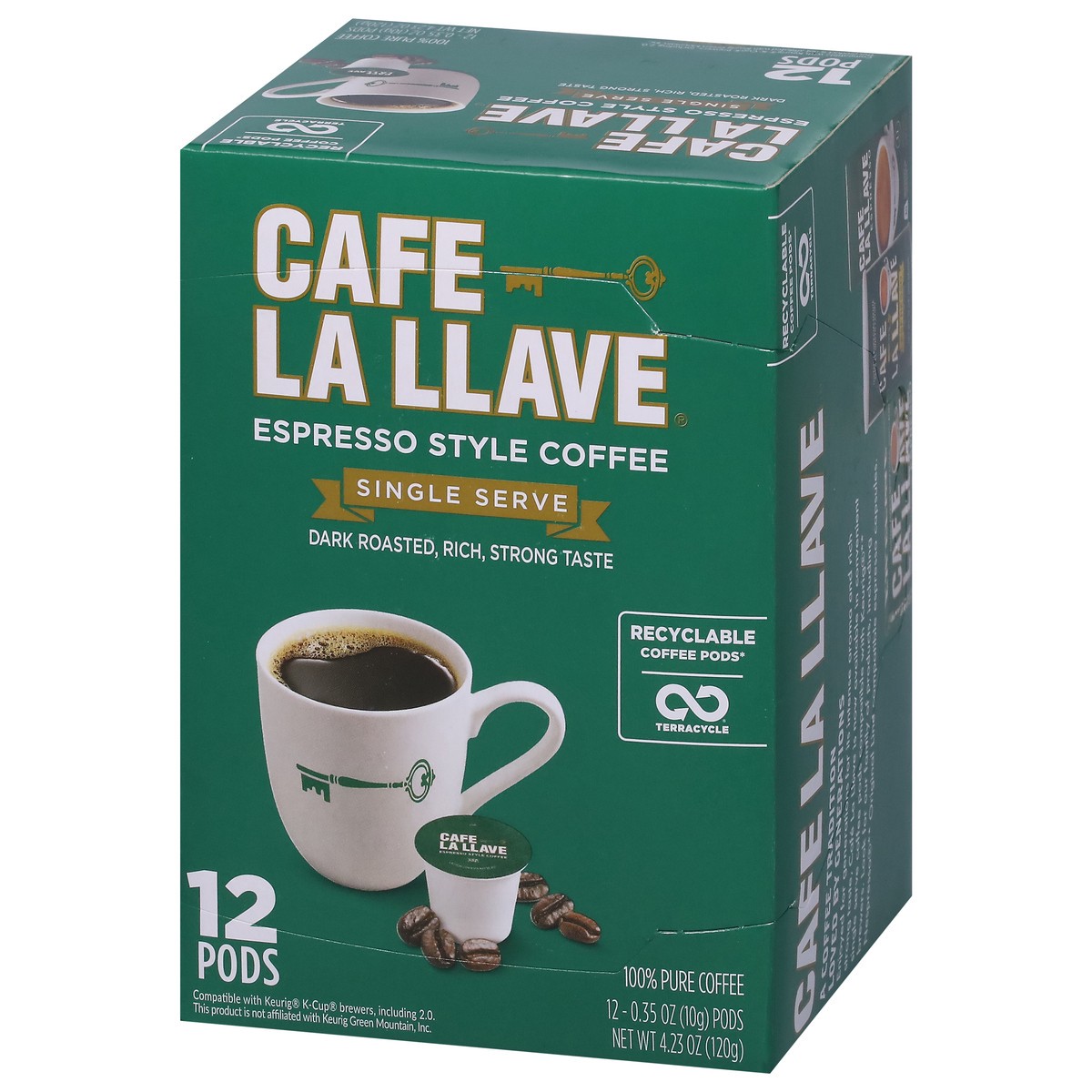 slide 4 of 9, Café La Llave Espresso Style Single Serve Dark Roasted Coffee 12 Count, 1 ct