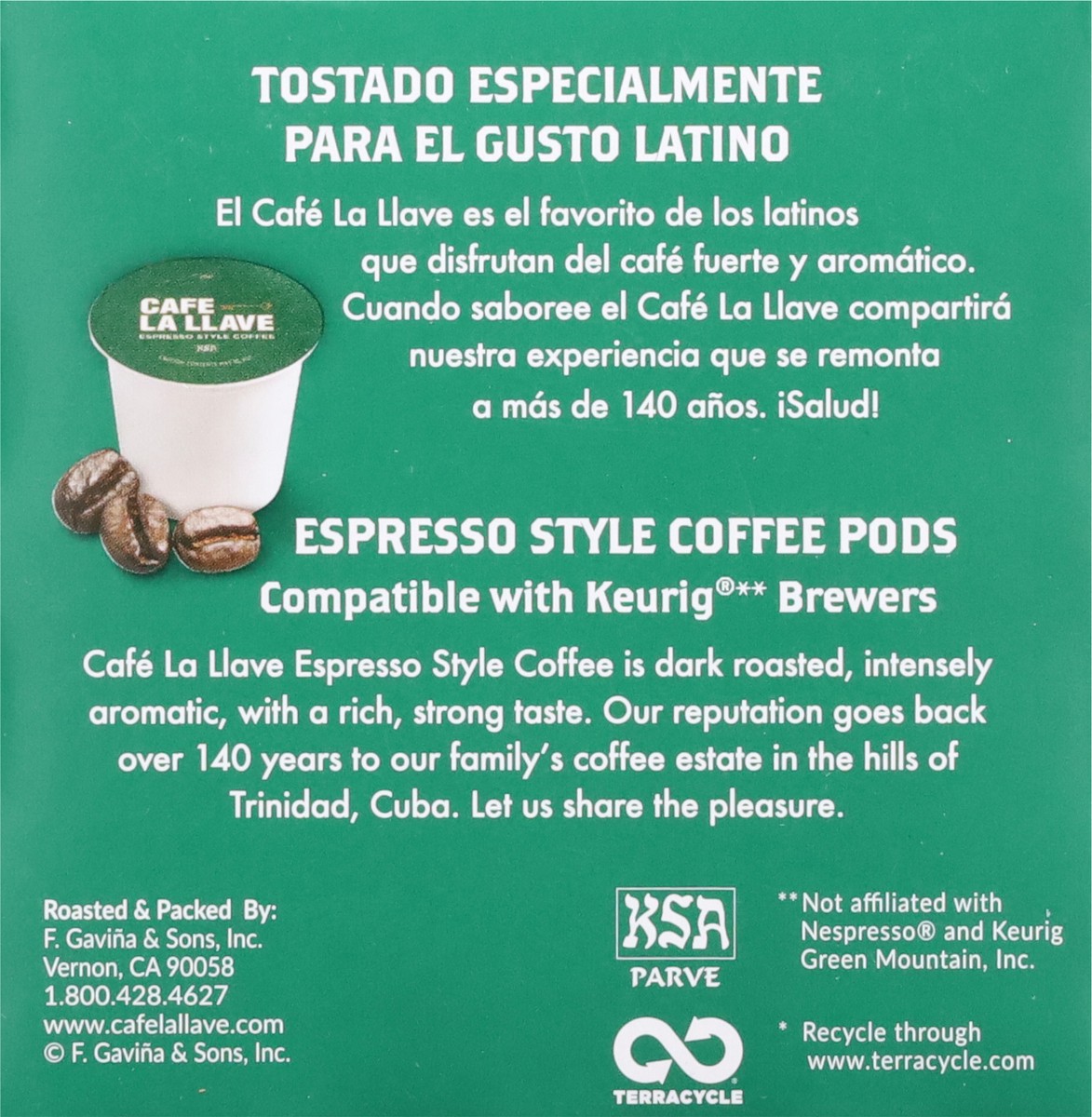 slide 3 of 9, Café La Llave Espresso Style Single Serve Dark Roasted Coffee 12 Count, 1 ct