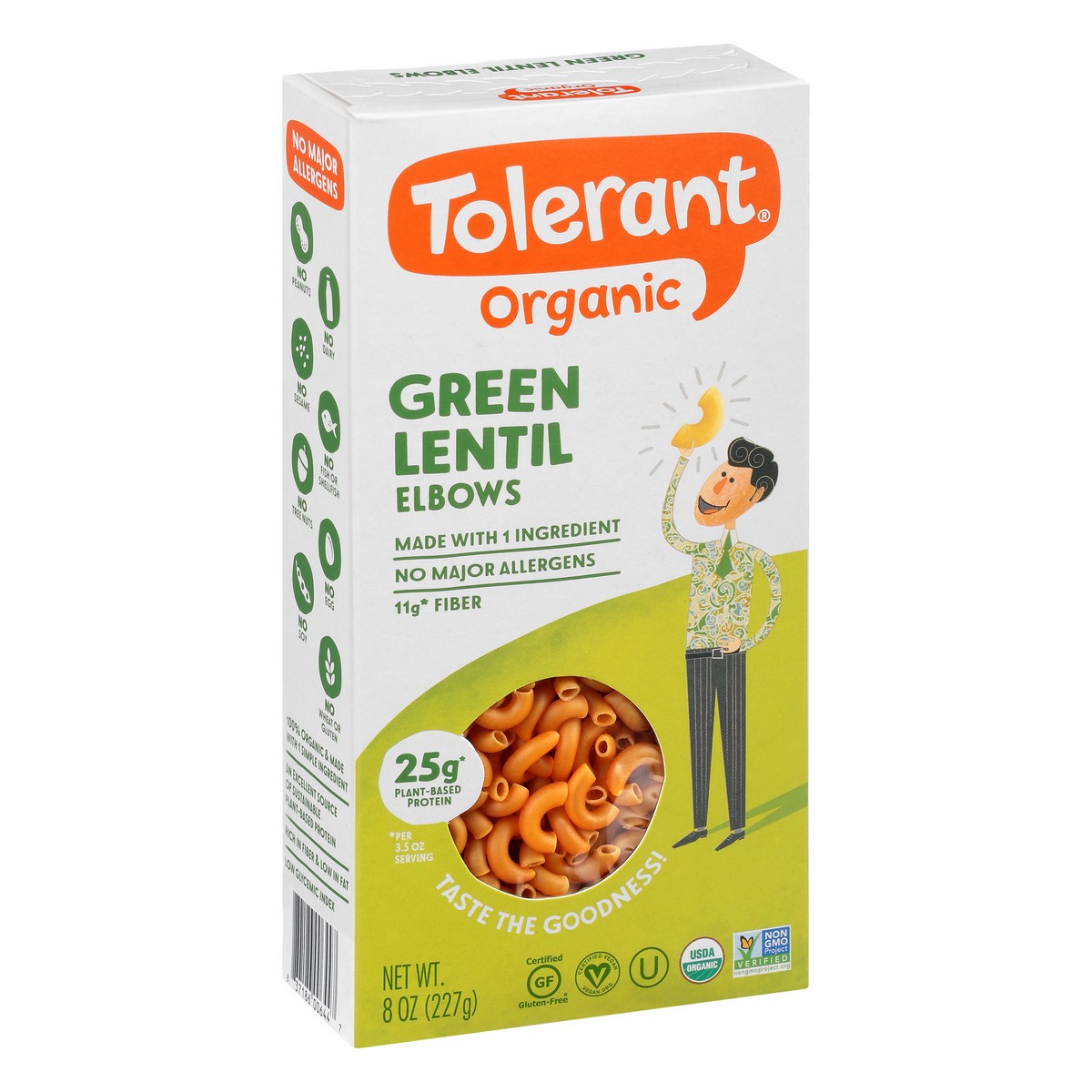 slide 2 of 10, Tolerant Green Lentil Organic Elbows 8 oz, 8 oz