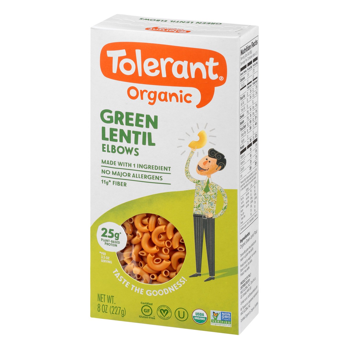 slide 9 of 10, Tolerant Green Lentil Organic Elbows 8 oz, 8 oz