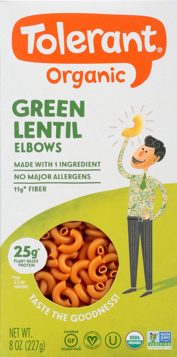 slide 6 of 10, Tolerant Green Lentil Organic Elbows 8 oz, 8 oz