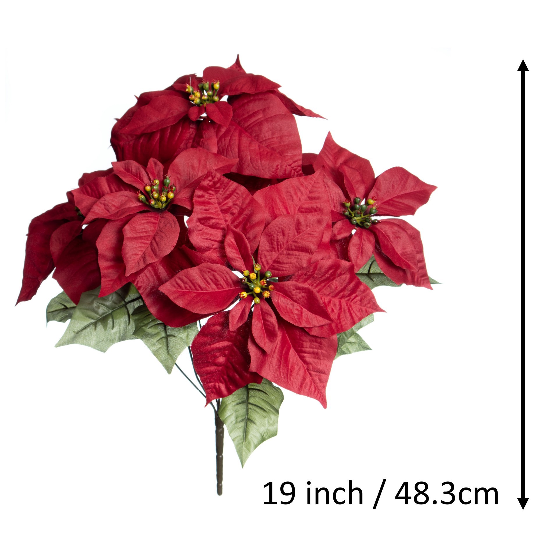 slide 2 of 3, 18.5" Water Resistant Poinsettia Bush By Ashland, 18.5 in