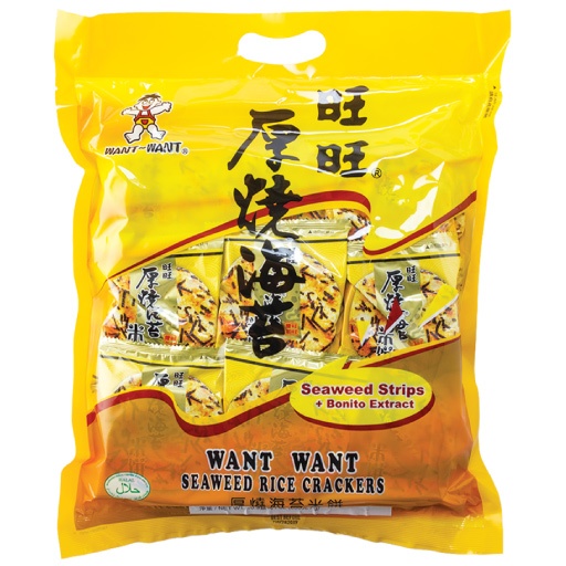 slide 1 of 1, Want Want Want-Want Seaweed Rice Cracker, 10.9 oz