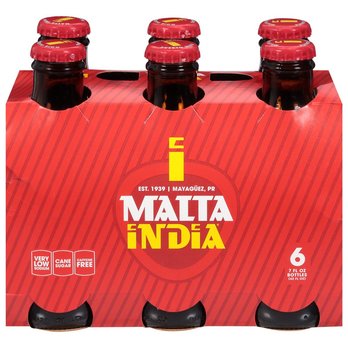 slide 1 of 1, Malta India Non-Alcoholic Malt Beverage 6 - 7 fl oz Bottles, 7 oz