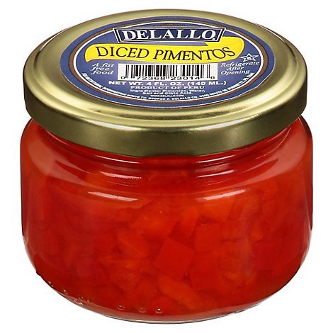 slide 1 of 1, Delallo Pimentos Diced - 4 Oz, 4 oz