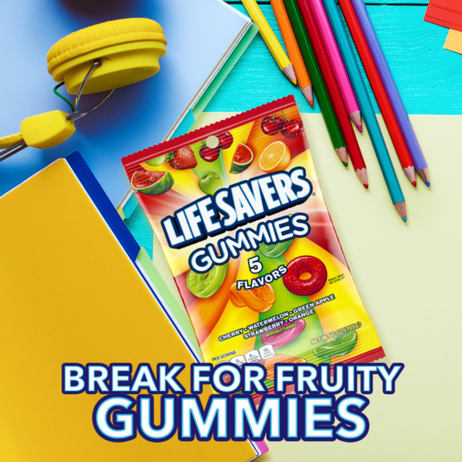 slide 5 of 5, Life Savers 5 Flavors Gummies Candy Bag, 7.2 oz