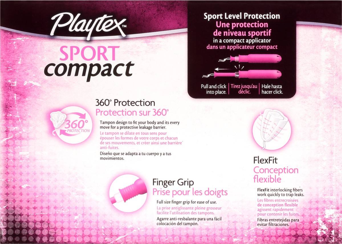 slide 5 of 9, Playtex Sport Regular/Super Compact Unscented Tampons 36 tampons 36 ea Box, 36 ct