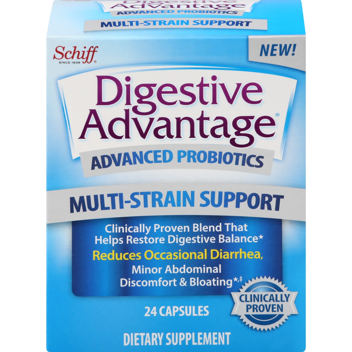 slide 1 of 1, Schiff Probiotics, Advanced, Multi-Strain Support, Capsules, 24 ct