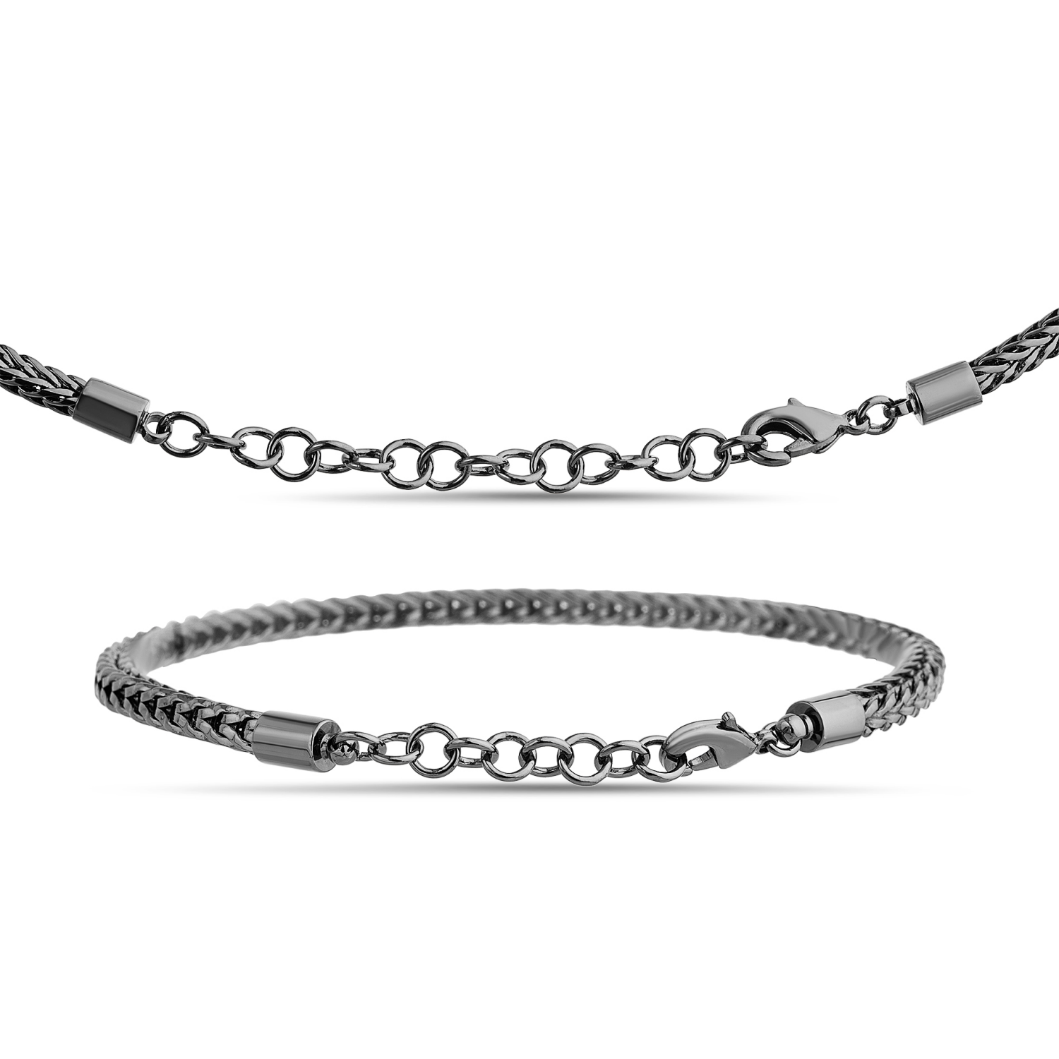 slide 2 of 2, Vantage Brass Neck Braelet Set Blk Osfm, One Size