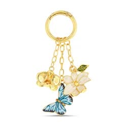 Butterfly And Blooms Bag Charm