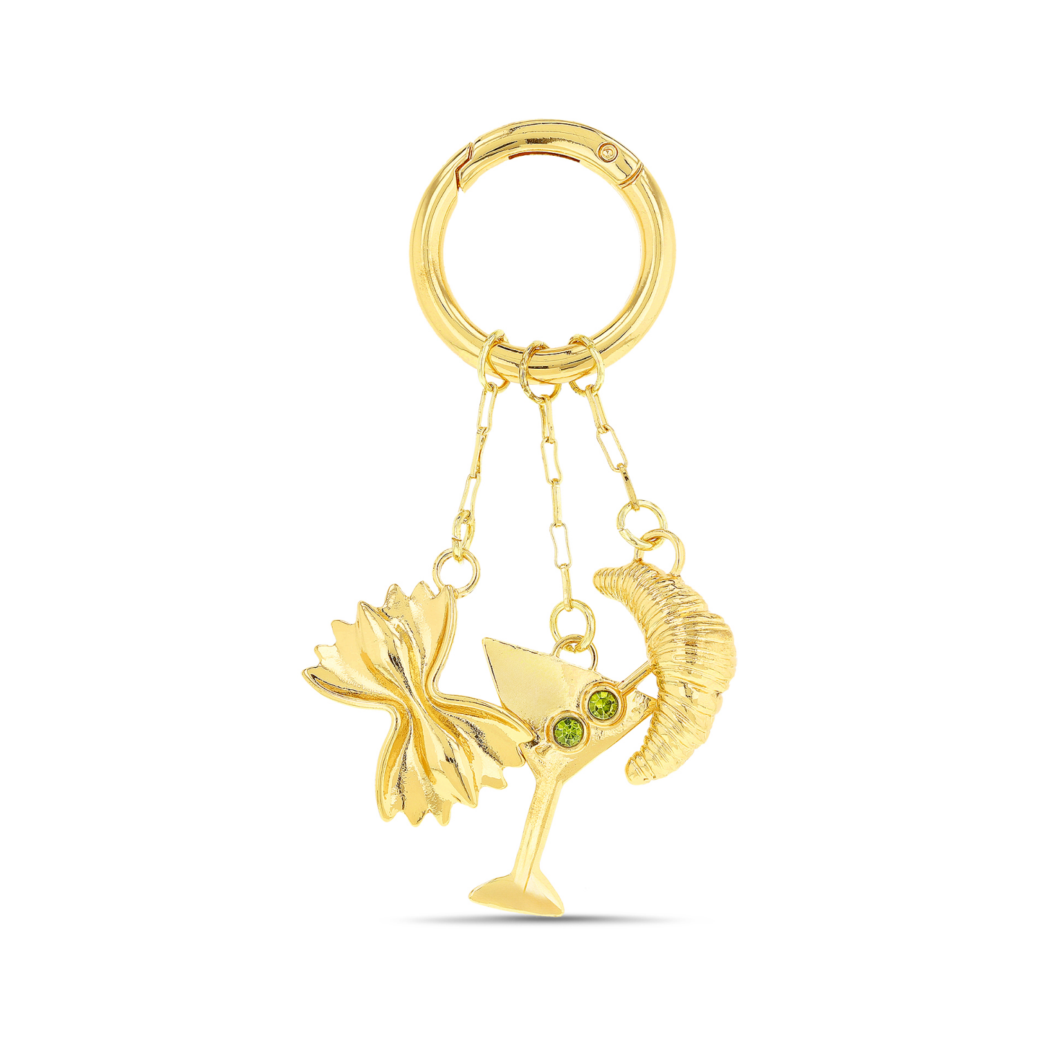 slide 1 of 1, Pasta Pastry And Martini Bag Charm, One Size