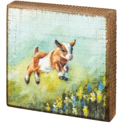By Kathy Block Sign - Goat, 5 In X 5 In X 1 In