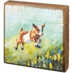 By Kathy Block Sign - Goat, 5 In X 5 In X 1 In