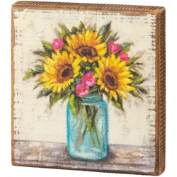By Kathy Block Sign - Sunflowers, 5.50 In X 6 In X 1 In