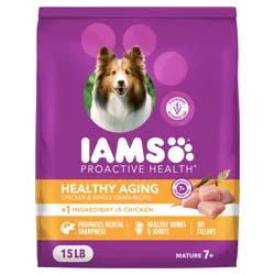 IAMS PROACTIVE HEALTH Healthy Aging Senior Dry Dog Food with Real Chicken, 15 lb. Bag