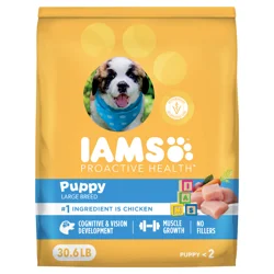 IAMS PROACTIVE HEALTH Smart Puppy Large Breed Dry Puppy Food with Real Chicken, 30.6 lb