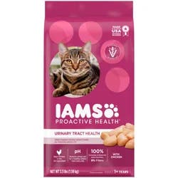 IAMS PROACTIVE HEALTH Adult Urinary Tract Healthy Dry Cat Food with Chicken, 3.5 lb. Bag
