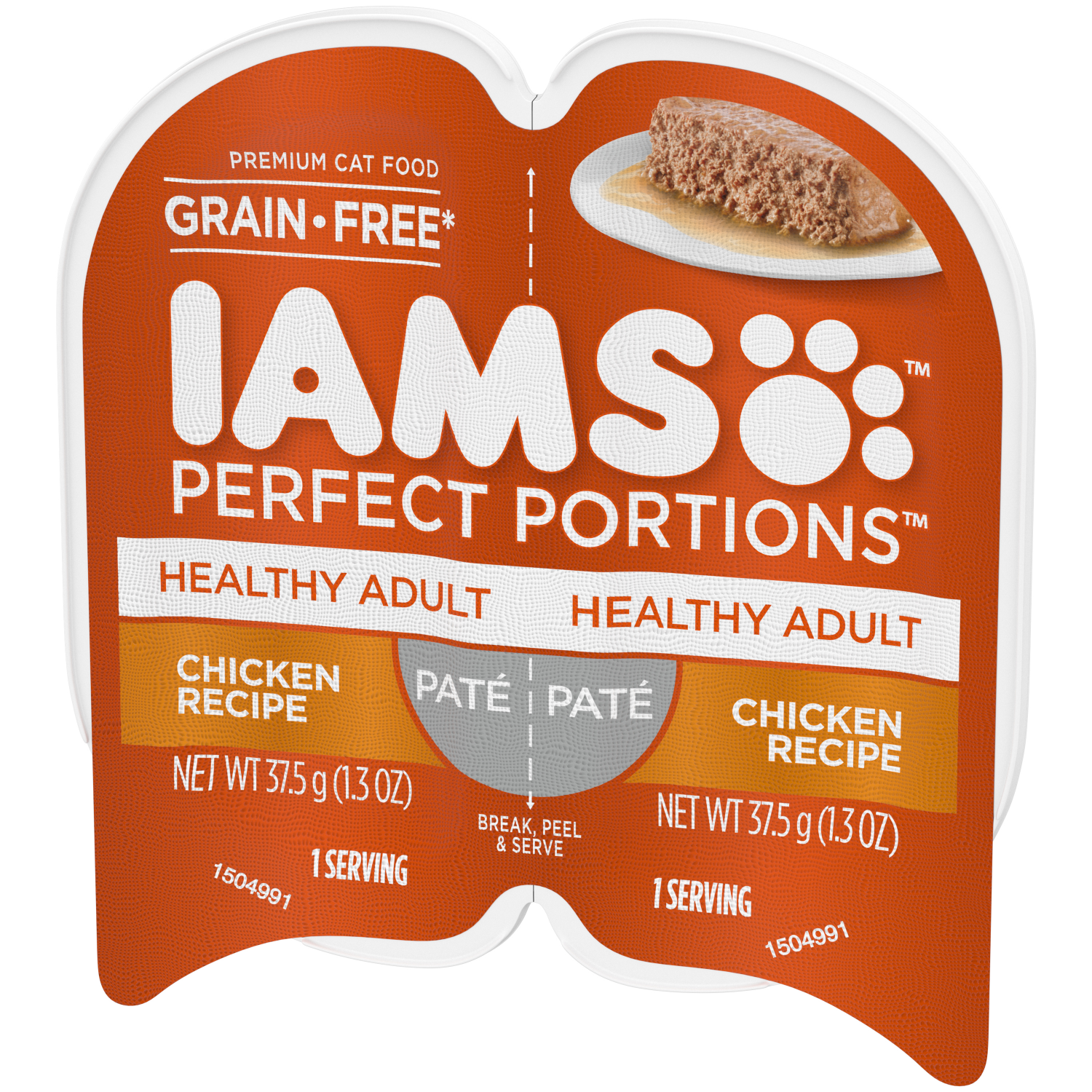 slide 5 of 8, IAMS Perfect Portions Healthy Adult Chicken Recipe Premium Cat Food 1.3 oz, 2 ct